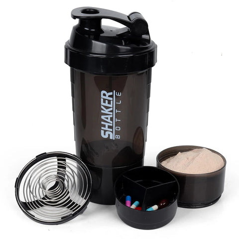 3 Camadas Shaker Garrafa de Proteína